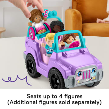 Little People Barbie Toy Car With Music Sounds And 2 Figures, Beach Cruiser, Toddler Toys - Imagem 4 de 6