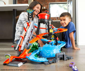 Hot Wheels Ultimate Gator Car Wash Play Set With Color Shifters Car - Imagem 2 de 6
