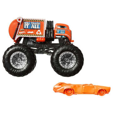 Hot Wheels Monster Trucks Vehículo de Juguete Camión Will Trash It All + Station Wagon Naranja - Image 5 of 5