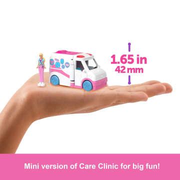 Barbie Mini Barbieland Doll & Vehicle Set With 1.5-Inch Doll, Color-Change Care Clinic - Image 4 of 6