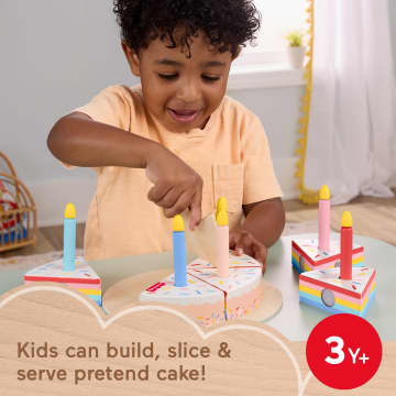 Fisher-Price Wooden Cake, Pretend Food Decorating Set For Preschool Kids, 14 Wood Pieces - Imagem 2 de 6