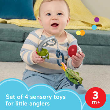 Fisher-Price Mini Me Moments Reel Fun Fishing Gift Set, 4 Baby Toys For Newborn Sensory Play - Image 2 of 6