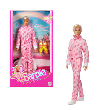 Barbie The Movie Ken Collectible Doll, Ryan Gosling As Ken Wearing Pink Jumpsuit With “B” Detail - Imagem 1 de 5