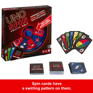 UNO Spin Adults Only Card Game For Adult Game Nights & Parties With Spin Wheel & Challenges - Image 3 of 6