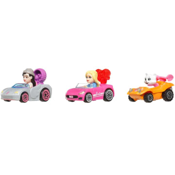 Hot Wheels Racerverse Barbie 3-Pack, Set Of 3 Die-Cast Toy Cars With Non-Removable Figures - Image 1 of 5