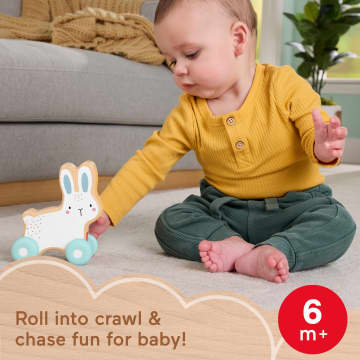 Fisher-Price Wooden Push-Along Bunny Toy Vehicle For Baby Crawling Play. 1 Wood Piece - Image 2 of 6