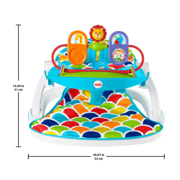 Fisher-Price Deluxe Sit-Me-Up Floor Seat Infant Chair With Feeding Tray And Toys, Happy Hills - Image 6 of 6