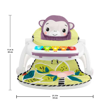 Fisher-Price Kick & Play Deluxe Sit-Me-Up Seat, Purple Monkey Baby Chair & Piano Learning Toy - Image 6 of 6