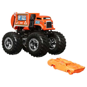 Hot Wheels Monster Trucks Vehículo de Juguete Camión Will Trash It All + Station Wagon Naranja - Image 2 of 5