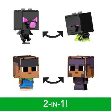 Minecraft Flippin’ Figs 2 Pack Action Figures, 2-in-1 Fidget Play, 3.75-inch Sunny & Ender Dragon - Image 3 of 6