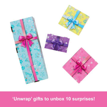 Barbie Party Unboxed Pet Birthday Series Doll & Accessories, Party Stars Set With 10 Surprises - Imagem 3 de 6