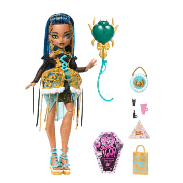 Poupées Monster High Anniversaire Sang-Sationnel Dans des Robes de Fête Avec des Accessoires Comme des Ballons et des Cadeaux - Imagen 5 de 9