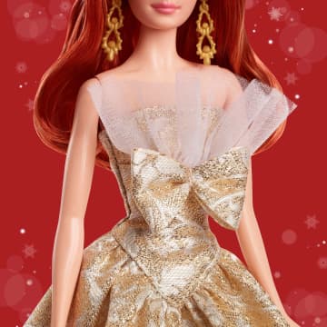 Barbie Signature 2025 Holiday Barbie Fashion Doll, Seasonal Collector, Red Hair With Silver & Gold Gown - Imagem 3 de 6