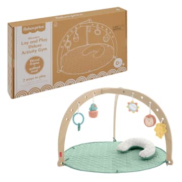 Fisher-Price Wooden Lay And Play Deluxe Activity Gym Baby Playmat With Developmental Toys - Image 1 of 6
