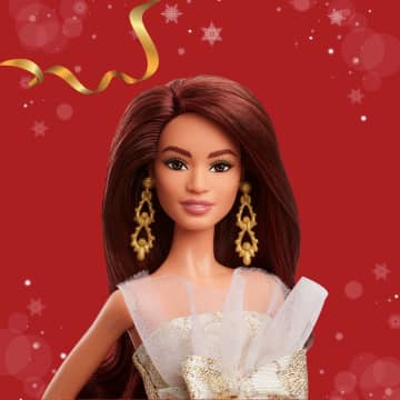 Barbie Signature 2025 Holiday Barbie Fashion Doll, Seasonal Collector, Dark Brown Hair With Silver & Gold Gown - Image 2 of 6