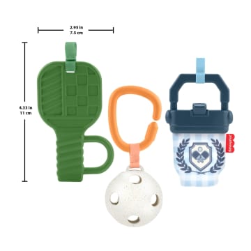 Fisher-Price Mini Me Moments Let's Play Pickleball Set, 3 Sports-Themed Baby Toys For Sensory Play - Imagen 6 de 6