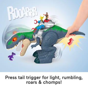 Fisher-Price Imaginext Jurassic World Rebirth Ultimate Action Chomp T. Rex Dino Toy & Action Figures - Image 3 of 6