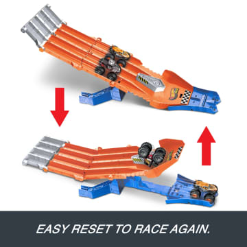 Hot Wheels Monster Trucks Sharks vs Dinos Racedown Destruction Track Set & 2 1:64 Scale Toy Trucks - Imagen 5 de 6