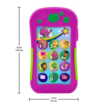 Fisher-Price Barney's World Hey Barney Phone Musical Toddler Toy With Lights For Kids, Multilanguage Version - Image 6 of 6