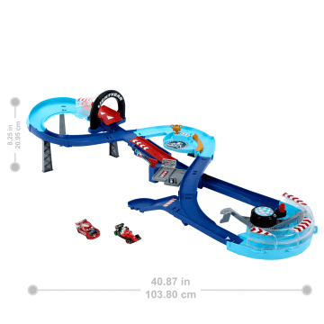 Disney And Pixar Cars Grc Jumping Raceway Playset With 2 Toy Vehicles, Includes Lightning Mcqueen - Imagem 5 de 6