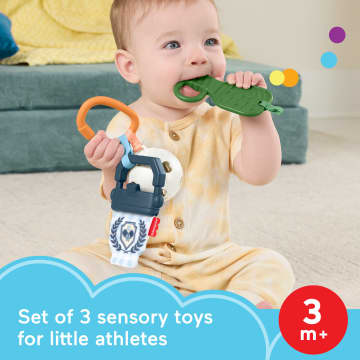 Fisher-Price Mini Me Moments Let's Play Pickleball Set, 3 Sports-Themed Baby Toys For Sensory Play - Imagen 2 de 6