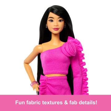 Barbie Deluxe Style #2 Doll in Pink Barbiecore Top And Skirt Set, Black Hair & Prosthetic Leg - Image 4 of 6