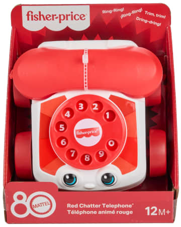 Fisher-Price Red Chatter Telephone Baby & Toddler Pull Toy, Mattel 80Th Anniversary Edition - Imagen 6 de 6