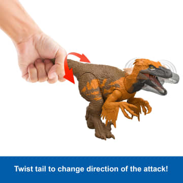 Jurassic World Rebirth Wild Roar Utahraptor Dinosaur Toy, Tail Controlled Attack Chomp & Sound - Imagen 4 de 6