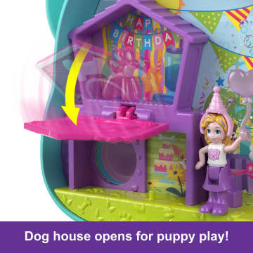 Polly Pocket Doggy Birthday Bash Compact Playset With 2 Micro Dolls, 14 Accessories & 5 Features - Image 4 of 6
