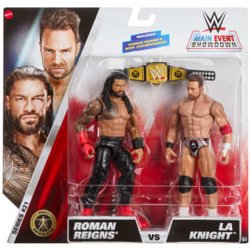 WWE Main Event Showdown Roman Reigns vs La Knight Action Figures Set, Series #21 6-Inch Collectibles - Image 2 of 6