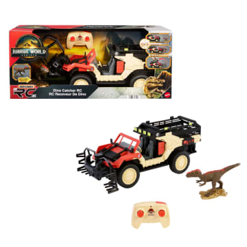 Matchbox RC Jurassic World Dino Catcher RC, Remote-Control Toy Truck With Dinosaur Figure - Image 1 of 6