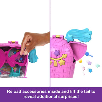 Polly Pocket Unicorn Partyland Playset With 2 Micro Dolls, Pets & 25+ Surprise Accessories, Birthday Celebration With Hot AIr Balloon Ride - Imagen 5 de 6