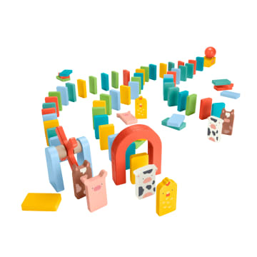 Fisher-Price  Coffret de Jeu Dominos en Bois, 72Éléments en Bois - Imagen 4 de 6