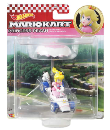 Hot Wheels Mario Kart Veículo de Brinquedo Princesa Peach B-Dasher com Peach guarda-sol - Image 5 of 5