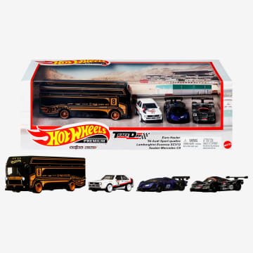 Hot Wheels Premium Collector Display Sets, 3 Cars & 1 Transporter - Imagem 1 de 6