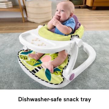 Fisher-Price Kick & Play Deluxe Sit-Me-Up Seat, Purple Monkey Baby Chair & Piano Learning Toy - Image 4 of 6