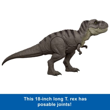 Jurassic World Rebirth Tyrannosaurus Rex Action Figure, Dinosaur Toy, T-Rex Chomp Attack - Imagen 3 de 5
