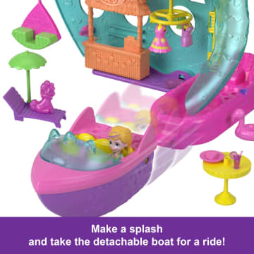 Polly Pocket Unicorn Dream Cruise Playset, Portable Boat With 1 Doll, Water Play And Color Change Accessories, 23 Total Pieces - Image 5 of 6