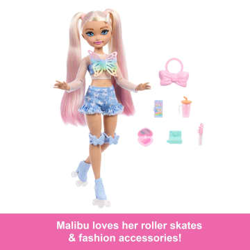 Dream Besties Barbie “Malibu” Roller Skating Fashion Doll With 9 Makeup Themed Accessories - Imagem 2 de 6