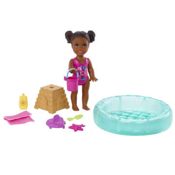Barbie Small Doll And Accessories, Babysitters Inc. Set With 1 Pool And 5 Pieces - Image 3 of 5