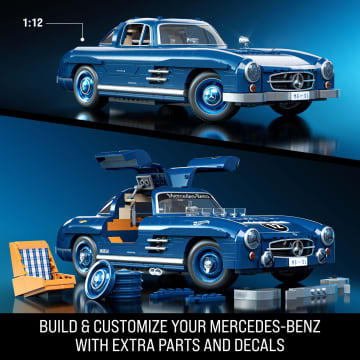 Mattel Brick Shop Hot Wheels Mercedes-Benz 300 Sl Building Toy Kit (1600 Pieces), For Collectors - Image 3 of 6
