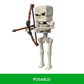 Minecraft Skeleton Action Figure & Accessories, 4-Inch Toy Set Inspired By A Minecraft Movie - Image 5 of 6