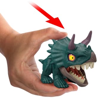 Jurassic World Mighty Little Biters Dinosaur Toy With Bite Action, Eye Change, Collectible Figure - Image 5 of 6