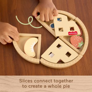Fisher-Price Tiny Garden Wooden Fruit Pie, Pretend Food Puzzle Set For Kids, 16 Wood Pieces - Image 4 of 6