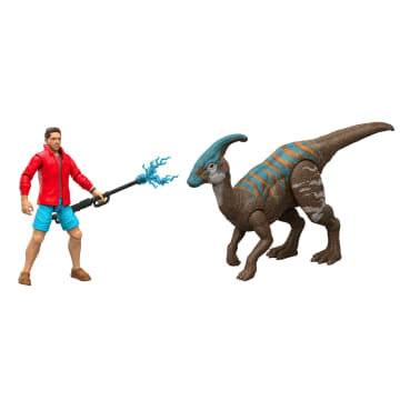 Jurassic World Rebirth Reuben Delgado & Parasaurolophus Figures Pack, 3.75-Inch Scale - Image 1 of 5