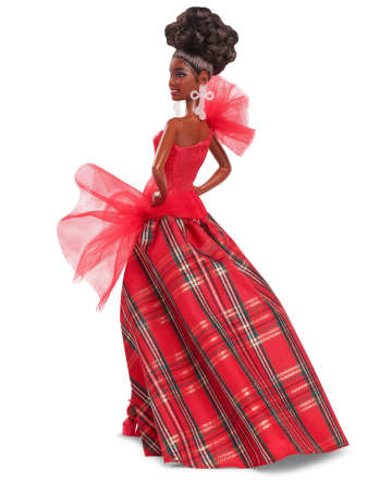 Barbie Signature 2024 Holiday Barbie Fashion Doll, Seasonal Collector Gift, Brown Hair With Plaid Gown - Image 5 of 6