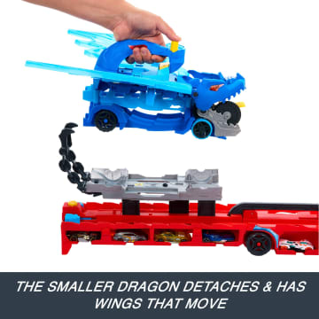 Hot Wheels City Hot Wheels Ultimate Dual Dragon Transporter & 2 1:64 Scale Toy Cars - Image 4 of 6