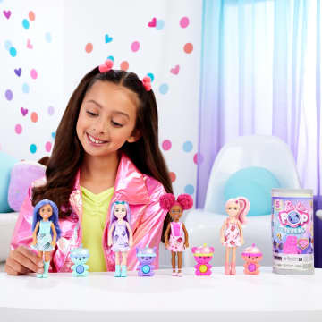Barbie Chelsea Pop Reveal Boba Tea Series Doll in Tea Can-Inspired Package With 5 Surprises, Scented - Image 2 of 5