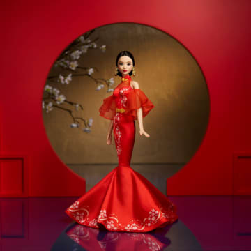 Barbie Signature Lunar New Year Barbie Doll Collectible With Qipao Dress & Golden Accessories - Image 2 of 6