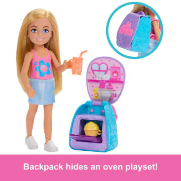Barbie Family & Friends Chelsea Cupcake Baking Backpack Chelsea Doll And Accessories, Backpack With Cupcake Play Piece - Imagem 3 de 6